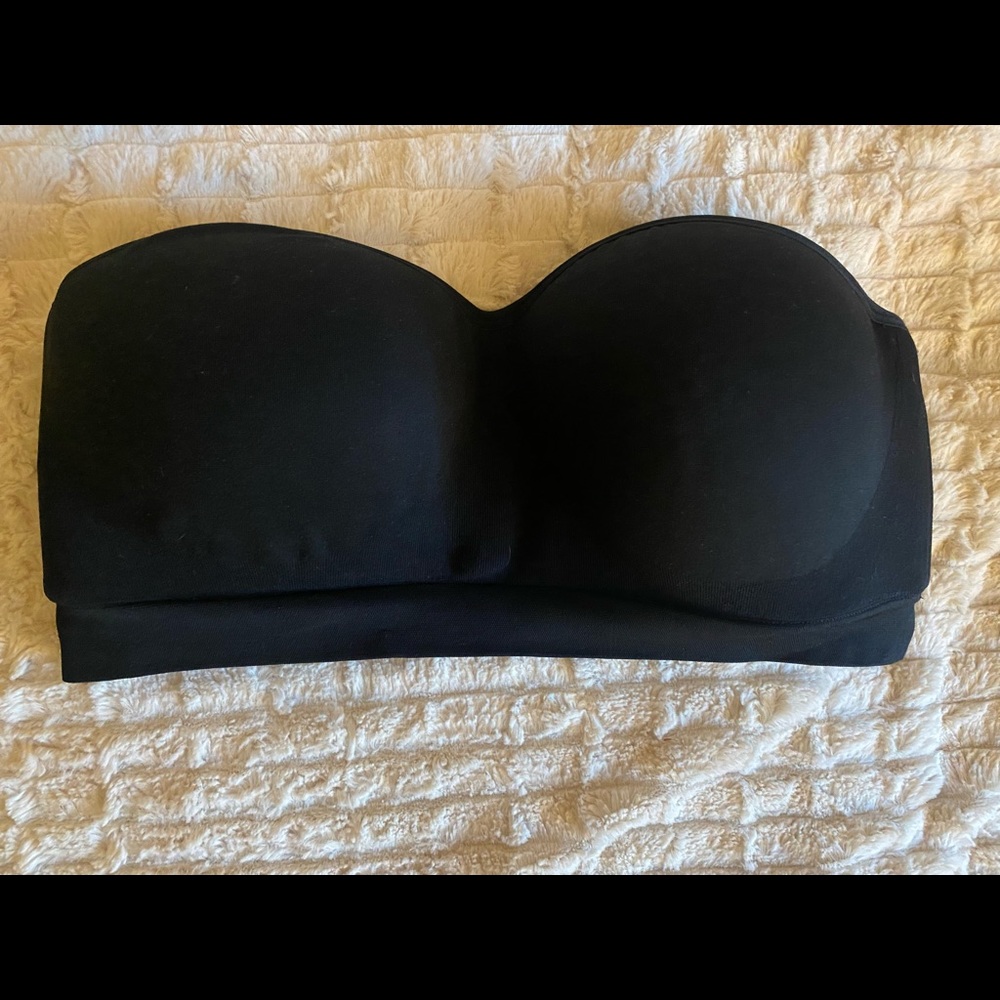 Auden Black Strapless Bra Bandeau Size XL